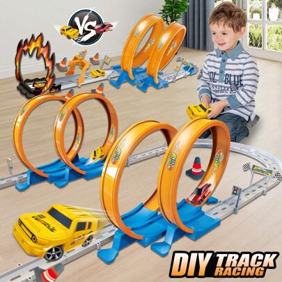 儿童高速赛道赛车玩具套装，返校