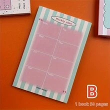 50-Pack Non-Stick Notepads, Candy-Colored To-Do List, Shopping List, Weekly Planner, Rectangular Sticky Note Pads For Office, Home, And School Use