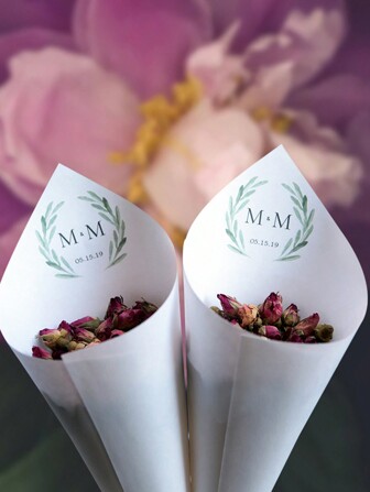 Personalized Wedding Cones, DIY White Paper Size 16x16cm, Custom Name Date Confetti Toss Cones For Bridal Shower Party Favors Easy To Clean, Exquisite, High-Quality Custom, Personalized, Unique Ideal Gifts For Her Her, Boyfriend, Girlfriend, Dad, Mom, Family, Friends, Son, Daughter, School Students, Workers, High-Quality,Colorful,Modern,Custom,Personalized,Unique,Ideal Gifts For Him,Ideal Gifts For Her,Boyfriend,Dad,Girlfriend,Mom,Family,Friends,Tea Room,Home,Garden,Office,For Anniversaries,For Valentine's Day,For Mother's Day,For Birthdays,For Father's Day,For Graduation,For Weddings,For Housewarming,Gala Night