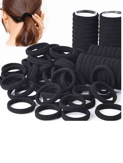 30/60/90/120pcs Set Women Basic Nylon Elastic Hair Ties, Women, Elastic Hair Ties, Birthday, Hair Accessories