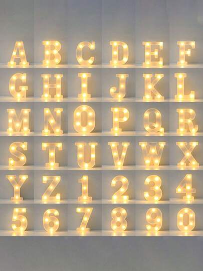 1个LED字母灯，字母/数字/心形灯，镶嵌字母，订婚派对装饰，派对，派对餐桌装饰，生日装饰，节日派对装饰，酒吧装饰，卧室装饰