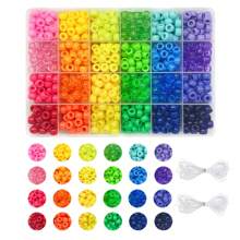 Cuentas perforadas de plástico multicolores a granel estilo Kandi para manualidades, cuentas de arcoíris para el cabello, cuentas de colores para hacer máscaras faciales, suministros para hacer pulseras, collares y joyas DIY