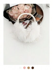 1 件原创可爱时尚耳套，冬季手工制作保暖耳套，个性化女孩毛绒耳套发带多巴胺设计，女士蓬松耳套冬季耳套可爱耳套 - 彩色 - 查看 19