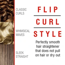 Alisador de cabello con función de rizado, 4 ajustes de calor, tecnología de iones negativos, calentamiento instantáneo, sin interruptor físico de encendido/apagado