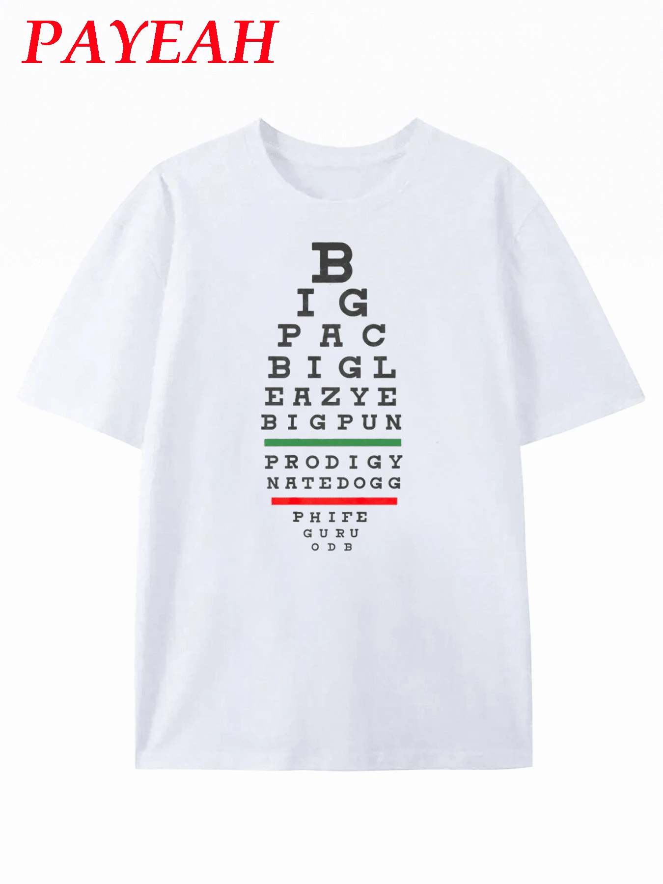 Payeah Mens Old School Hip Hop Music Rap Legends Eye Chart 90s Hip-Hop ...