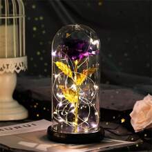 1pc Gold Foil Rose Window Gift Box, Creative Gift For Valentine's Day, Teacher's Day - Multicolor - View 9