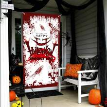 Halloween Door Cover – Spooky Decorations For Front Door, Halloween Party Decor, Haunted House Entrance, Trick-Or-Treat Display