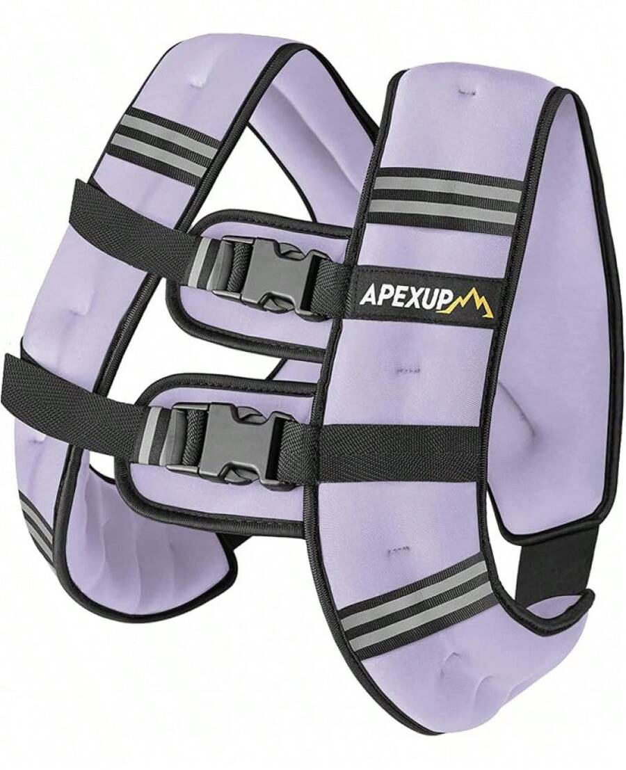 APEXUP Weighted Vest With 5lbs/10lbs/15lbs/20lbs/25lbs/30lbs Weights And Reflective Stripe, Weight Vest Men Women Workout, Strength Training, Running - Purple - View 1