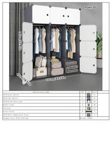 Easy-To-Assemble Wardrobe Closet, Sturdy & Durable Home Bedroom Organizer Storage Cabinet For Rental Room/Dorm, Small Storage Armoire