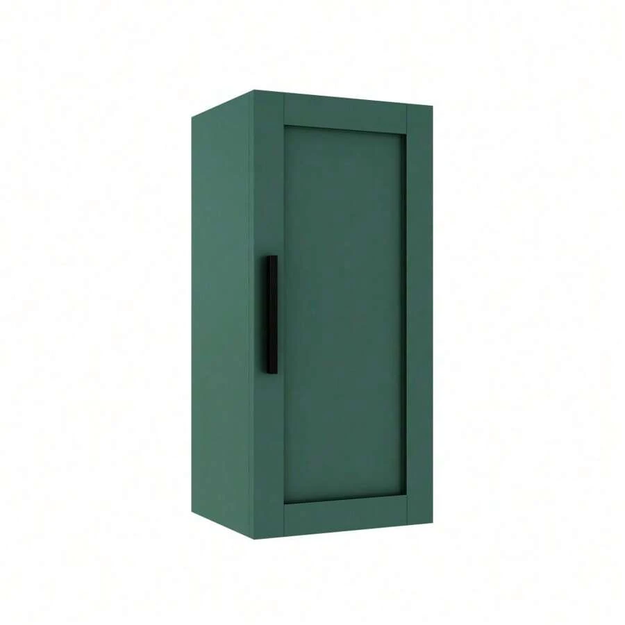 JOVI 14" Wall-Mounted Floating Bathroom Vanity Side Cabinet With A Door And A Shelf, (Suitable For JODI Bathroom Vanity), Green - Green - View 1