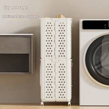 带脏衣服篮的浴室收纳架，家庭宿舍脏衣服洗衣篮，分隔洗涤隔间，内衣收纳