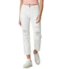 Wrangler Womens Distressed Cropped Jeans - White - View 2