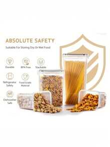 4/7/9/24/30pcs Airtight Food Storage Containers With Labels And Markers, Dishwasher , Ideal For Cereal, Pasta, Flour, And Sugar - Organize And Store Dry Foods With Ease - 黑與白 - 查看 5