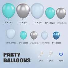 128 piezas Conjunto de globos de látex azules para decorar garlandas, adecuado para bodas, cumpleaños, fiestas populares, ceremonias de graduación, reuniones familiares, decoraciones de despedida de soltero y decoraciones de fiestas