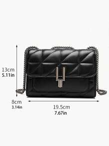 Dedoo Elegant Women's Shoulder Bag With Chain Strap, Quilted PU Leather Crossbody Bag, Luxury Simple Underarm Messenger Bag With Zipper Closure, Plaid Pattern, Hand Washable - Polyester Lined