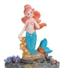FC Design 2-PC Set 3.5"H Blue And Red Tailed Mermaid Mergirl Trinket Box Statue Sculpture Ornament Decoration Home/Room Decor And Unique Gift Ideas For Housewarming, Holidays And Birthdays