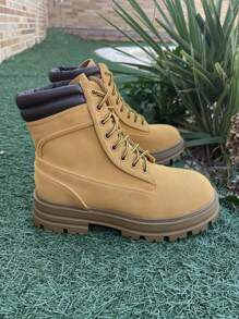 Women's Lace-Up Hiking Boots, Comfort And Performance For Outdoor Adventures, Strength And Durability, Functional And Stylish Design, Hiking - 黃色 - 查看 4