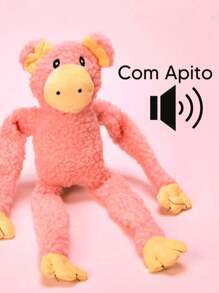 PORCO GRANDE Brinquedo de Pelúcia Bichinho Mordedor Interativo para Cães Pet com Apito