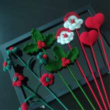 1/2/5/8 bó hoa Giáng sinh, bó hoa trang trí nhà Giáng sinh, hoa nhân tạo móc tự làm, trang trí cây thông Noel hình ông già Noel, trang trí bó hoa móc thủ công, hoa nhân tạo, hoa thủ công, thích hợp cho tiệc tùng, năm mới, quà tặng Giáng sinh (không bao gồm bình hoa) - Nhiều màu - Xem 7