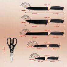 6 Piece Kitchen Knife Set, Very Sharp Professional Chef Knife Set, Chef Knife, Meat Knife, Bread Knife, Paring Knife, Peeler, Perfect For Home, Outdoor Cooking And Camping
