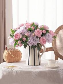 1 件（6 头）/3 件（18 头）/5 件（30 头）人造花 - 6 头春色绣花球和牡丹、丝绸绣花球和牡丹、假植物、家居、餐厅 - 粉色 - 查看 15