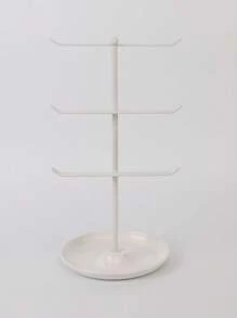 1 Pc Three-Tier Metal Necklace Holder With Jewelry Tray For Storing And Displaying Necklaces, Earrings And Bracelets. Earring Jewelry Rack, Suitable For Home Bedroom Dressing Table Organization Or Jewelry Retail, Valentine's Day Gift - Multicolor - View 9