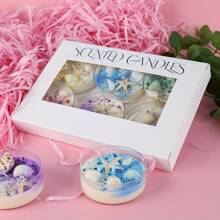 6pcs/Set Shell-Themed Scented Candle Gift Set With Pearl & Glitter Accents - 6 Unique Scents For Romantic Ambiance, Perfect For Valentine's Day & Graduation Gifts Candles With Crystal & Ocean Shell Decor Aromatic Jar Candles Handcrafted - Multicolor - View 11