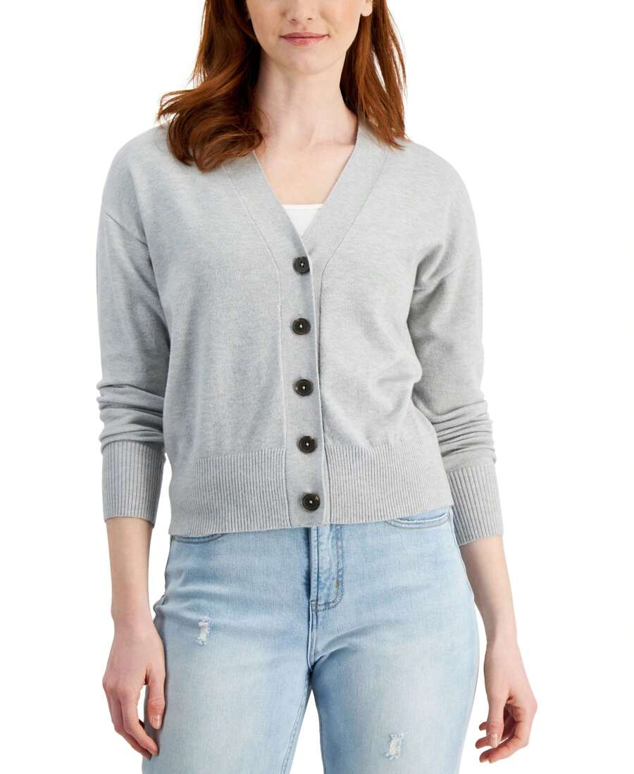Chaqueta de punto corta con botones para mujer de Style & Co