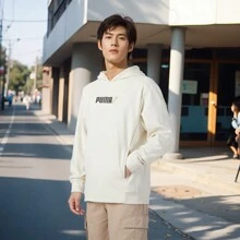 Puma 男士连帽运动衫，休闲运动上衣，保暖羊毛套头衫，舒适时尚，SKU：846547-73 - 白色 - 查看 2