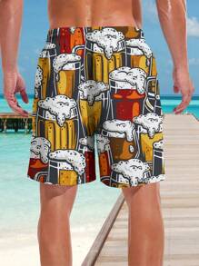 Shorts Havaiana Masculina Estampada em 3D, Verão, Havaiana