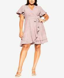 City Chic  Plus Sweet Luv Dress - Dusty Rose - View 2