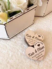 个性化婚礼礼品标签、婚礼礼物、感谢标签、乡村风格标签、定制标签、木制心形标签、复古、休闲、时髦、老钱、时尚、可爱、定制、个性化、独特、定制、送给他的理想礼物、送给她的理想礼物