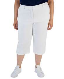 Karen Scott Plus Size Comfort Waist Capri Pants - Bright White - View 1