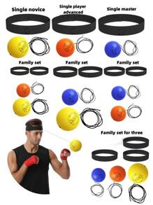 Juego de pelota de boxeo con 3 niveles de dificultad 2024 - Pelota de velocidad de boxeo con diadema, equipo de fitness para entrenar velocidad de reacción, precisión, MMA, enfoque, velocidad de golpeo, habilidades de combate y coordinación mano-ojo - Multicolor - Ver 1