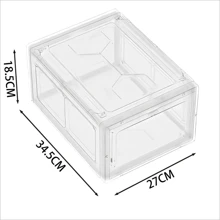 Black, Transparent, Dark Green Acrylic Shoe Box - Clear - View 1