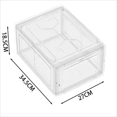 Caja de zapatos de acrilico color negra ,transparente, verde oscuro