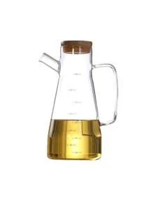 1 Stück Borosilikatglas Ölflasche mit Silikondüse und Bambuskappe, großes Fassungsvermögen, transparent, lebensmittelsicherer Gewürzflasche mit Skalierung - Verschiedenfarbig - Übersicht 8