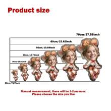 1 件可定制 3D 人形枕头，带拉链个性化照片套，由可洗涤纶套和填充物制成，多用途装饰头枕，适用于家庭和汽车装饰 - 上傳圖片定制 - 查看 3