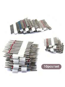 10件套钻石火焰角质层打磨钻头套装，专业角质层指甲打磨钻头，适用于去除死皮，3/32英寸指甲干式美甲修脚塑形卸甲美甲沙龙工具 - 彩色 - 查看 2