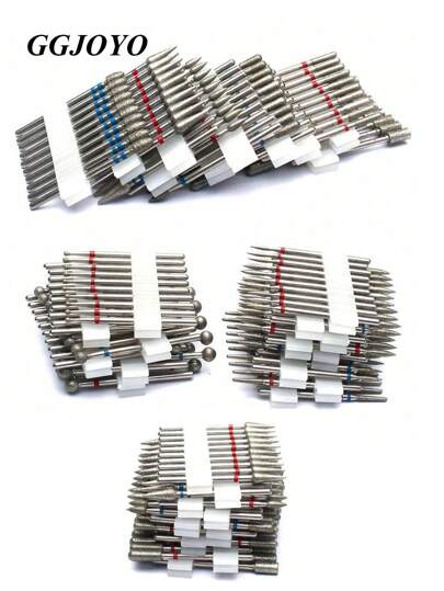 10件套钻石火焰角质层打磨钻头套装，专业角质层指甲打磨钻头，适用于去除死皮，3/32英寸指甲干式美甲修脚塑形卸甲美甲沙龙工具