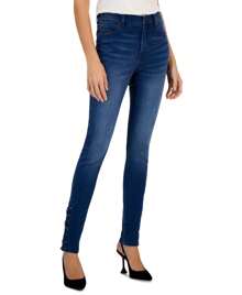 Women's High-Rise Lace-Up Hem Skinny Jeans - Blue - View 2