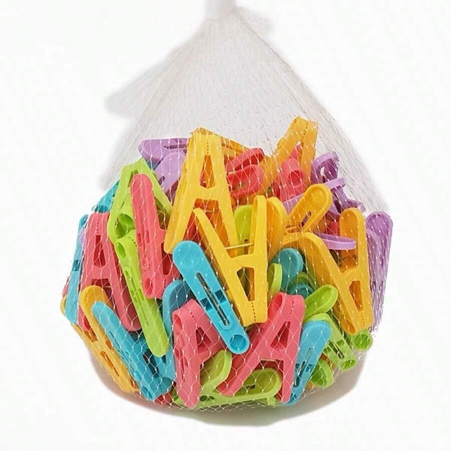 50 piezas, clips engrosados, clips para colgar, pequeños clips multifuncionales para secar ropa a prueba de viento, clips para ropa interior. - 50 piezas en varios colores - Ver 1