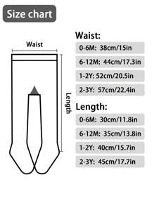 2pcs Baby Girls Minimalist Solid White Soft & Breathable Tights, Suitable For Daily Wear