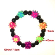 1pc Unique & Handmade Silicone Bead Elastic Bracelet, Smooth Texture Suitable For Daily Wear - Spherical - View 5