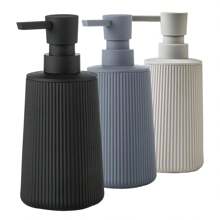Small Soap Dispenser For Bathroom And Kitchen, Modern Farmhouse Striped Style Plastic Hand Soap Dish Soap Dispenser With Pump Matte Black - Various Colors - View 2