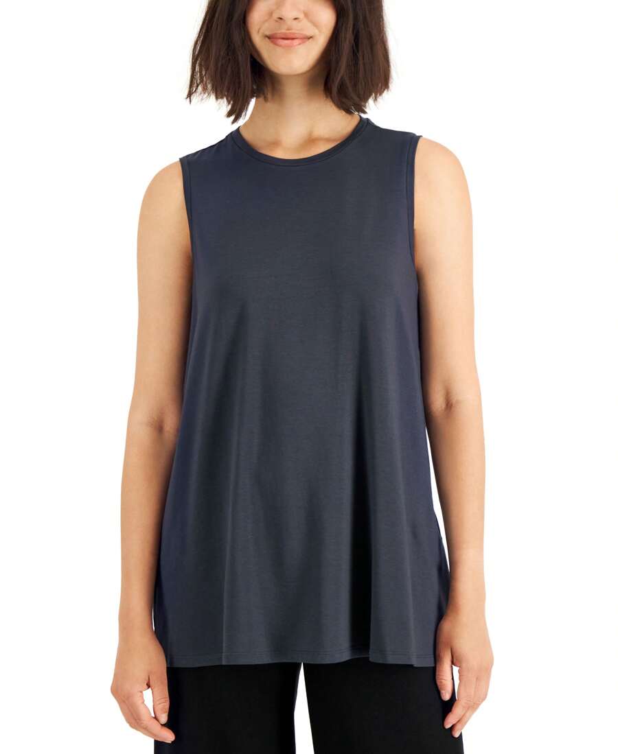 EILEEN FISHER Jersey Crewneck Top - 彩色 - 查看 1