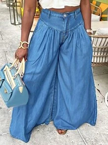 Women's Casual Wide Leg Long Pants - Fashionable And Versatile Loose Fit Trousers For Daily Wear And Work -And Stylish