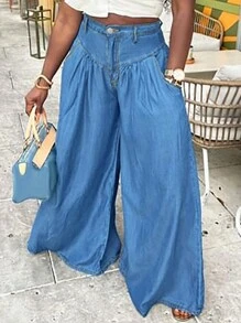 Women's Casual Wide Leg Long Pants - Fashionable And Versatile Loose Fit Trousers For Daily Wear And Work -And Stylish