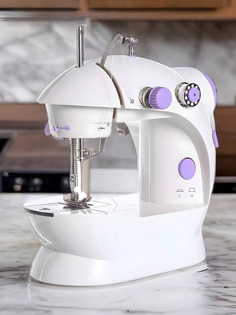 Máquina De Coser Portatil Mini. Maquinita Electrica De Costura Altamente Multifuncional Para El Hogar. - Lila Púrpura - Ver 1