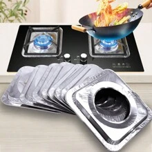 Set de 10 piezas de cubiertas desechables de aluminio para quemadores de estufas de gas, cubiertas protectoras resistentes a altas temperaturas adecuadas para estufas de gas, utensilios de cocina y cocinas del hogar (color aleatorio) - Multicolor - Ver 1